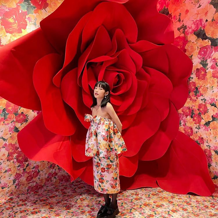 Đạo cụ nền hoa hồng khổng lồ